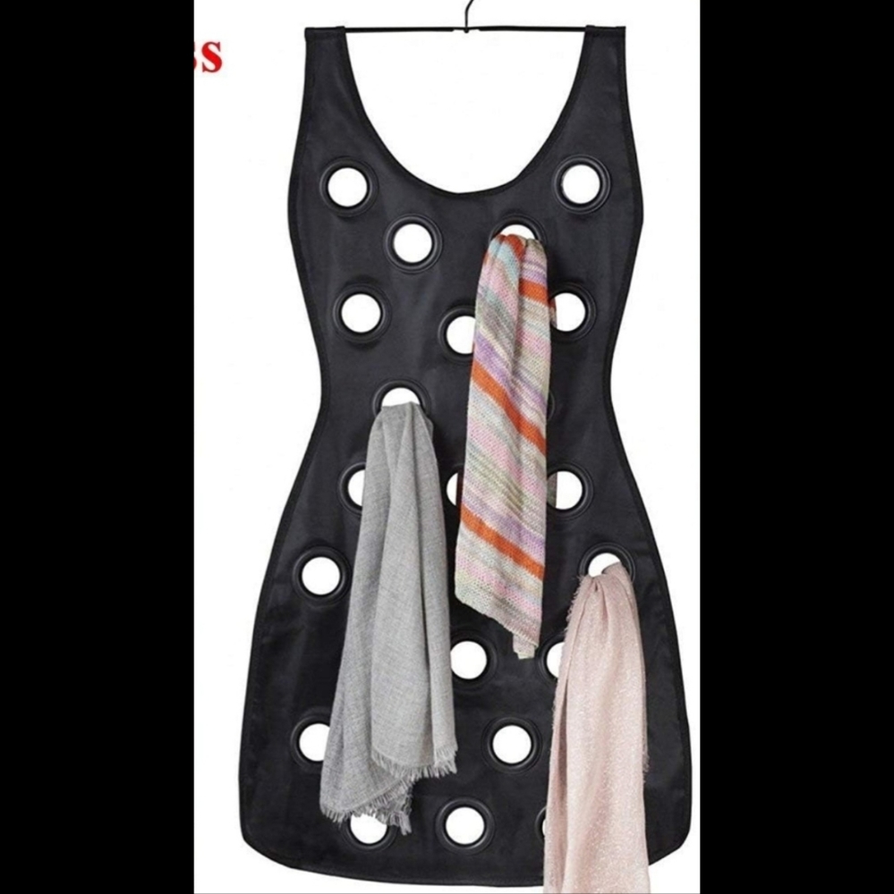 Black Dress Hanging Scarf organizer Like New Quality made